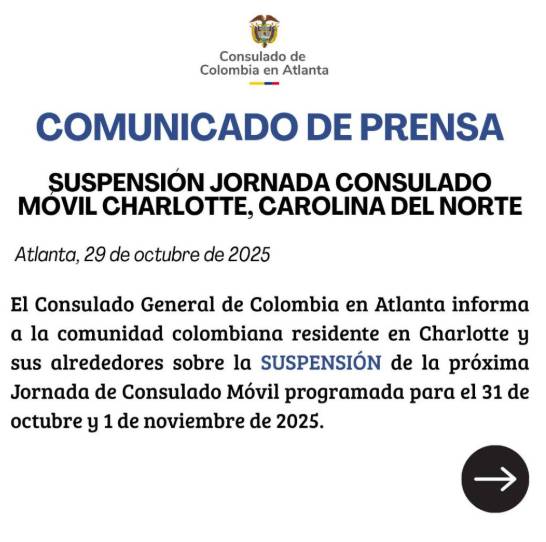 Irregularidades obligan al consulado colombiano a suspender servicio móvil en Charlotte