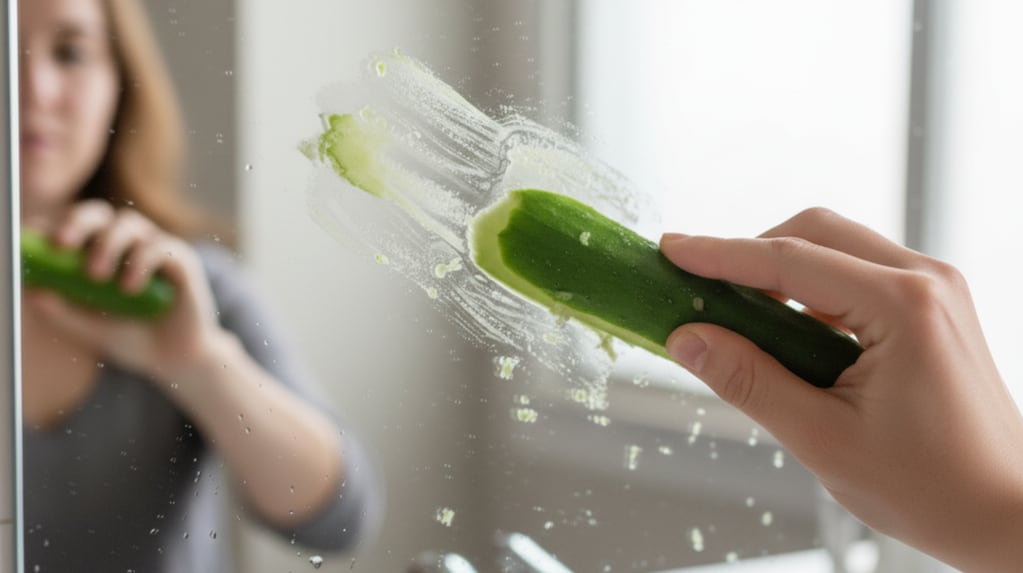 Frotar cáscara de pepino en el espejo: para qué sirve y qué beneficios tiene