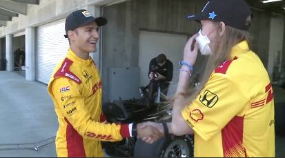 'A role model': Make-A-Wish family goes trackside at IMS to meet Alex Palou
