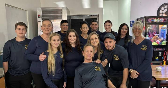 Eagle Diner supports waitress Connie Painter after having a stroke