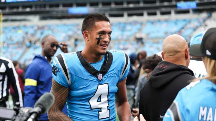 Tetairoa McMillan scores his first career TD, tying Panthers with Cowboys