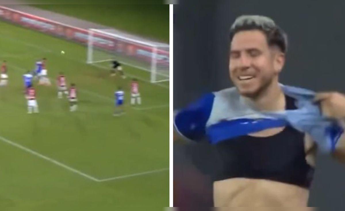 Adrián Ugarriza marcó el gol del triunfo para su equipo al último minuto, pero fue expulsado por celebrar quitándose la camiseta