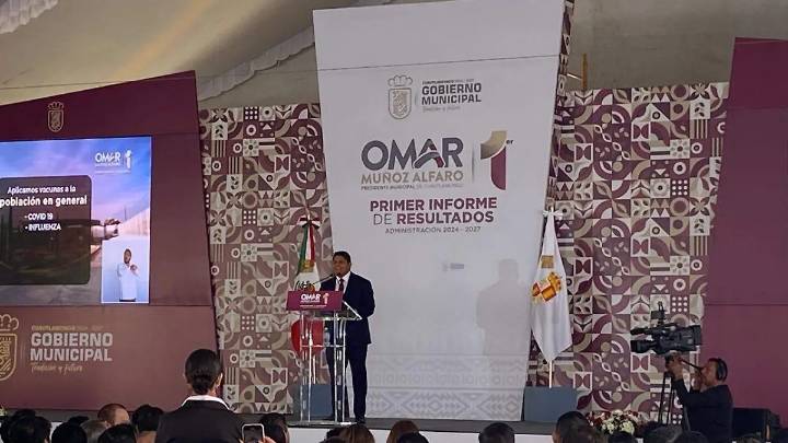 Omar Muñoz rinde primer informe con marcado interés en buscar la reelección en Cuautlancingo