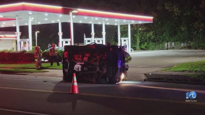 Car crashes on W. Little Creek Road