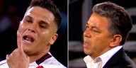 La discusión entre Juanfer Quintero y Marcelo Gallardo en medio del partido entre River Plate e Independiente Rivadavia