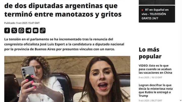 El papelón de las diputadas libertarias llegó a la prensa rusa