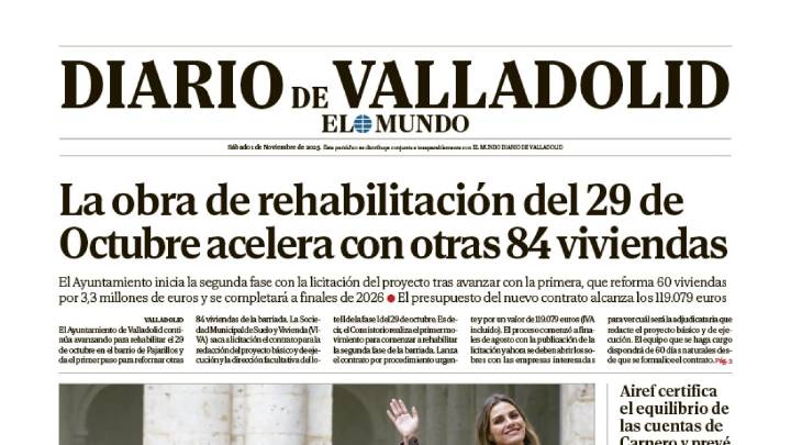 Portada de Diario de Valladolid del 1 de noviembre de 2025