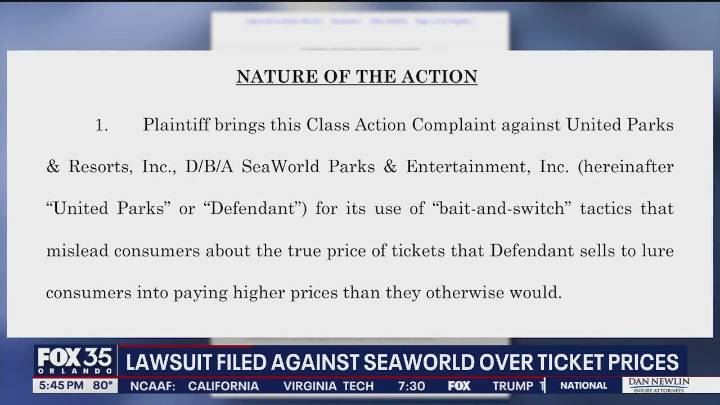 SeaWorld faces lawsuit accusing company of hiding ticket fees