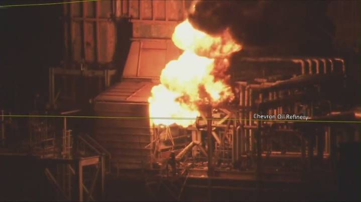 Massive blaze erupts at Chevron's refinery in El Segundo