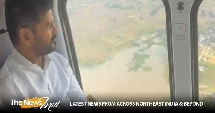 CM Revanth Reddy conducts aerial survey of flood-affected areas in Warangal district, announces relief