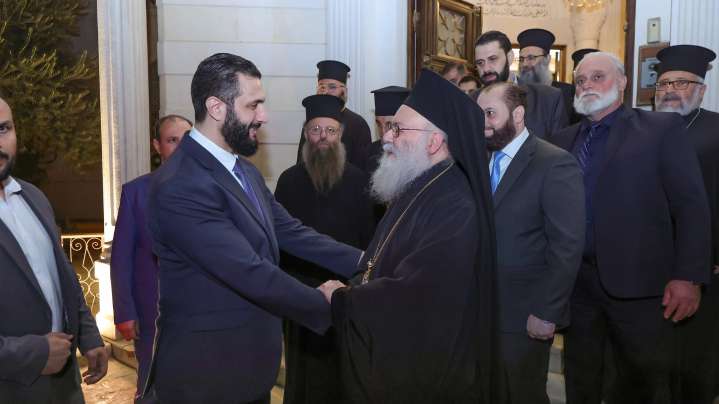 Syrian transitional president visits Greek Orthodox patriarch in Damascus