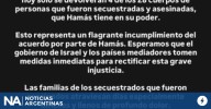 Los familiares de rehenes israelíes están “consternados"