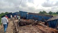 38 wagons of goods train derail in Rajasthan's Sikar as bull comes on track