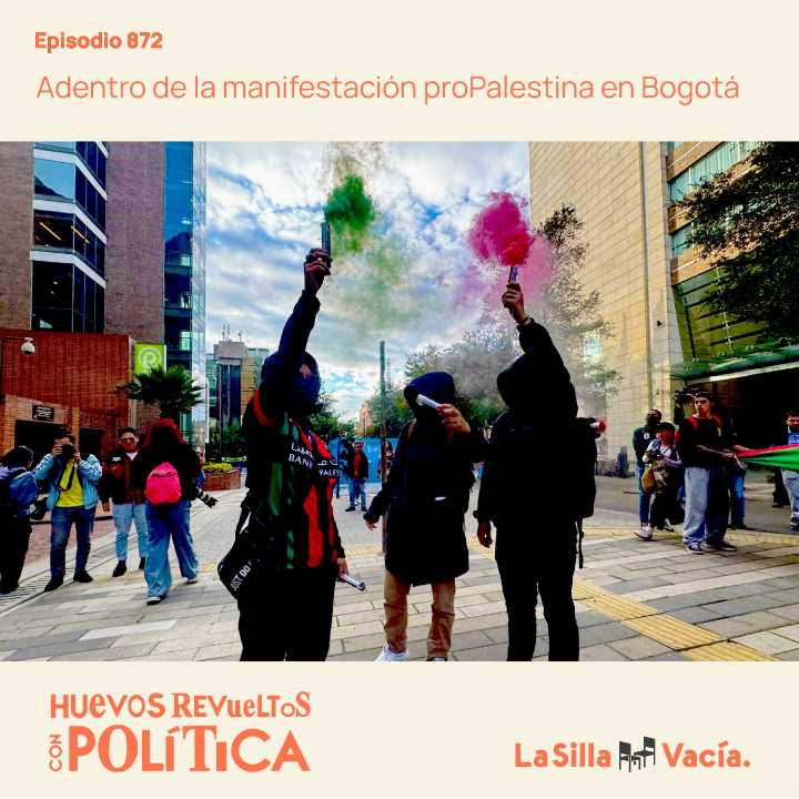 Adentro de la manifestación proPalestina en Bogotá