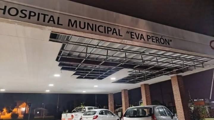 Temporal en Benito Juárez: voló el techo del hospital y hubo destrozos
