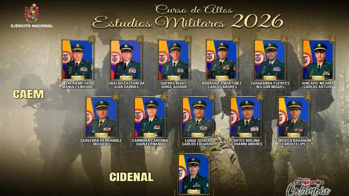 Atención: estos son los nombres de los 12 oficiales del Ejército llamados para realizar el curso de general