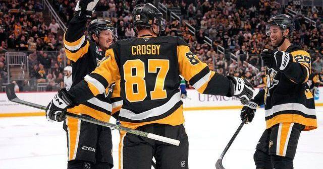 Crosby scores, Letang reaches 600 career assists as Penguins breeze past Canucks 5