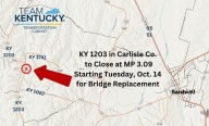 Section of KY 1203 in Carlisle County to close starting Tuesday