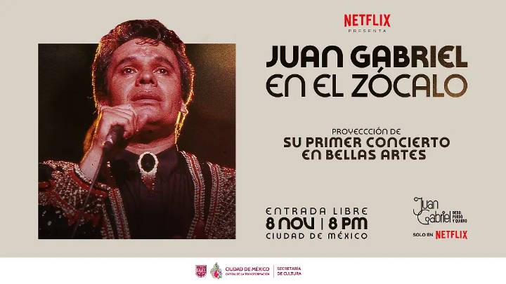 Proyectarán el histórico concierto de Juan Gabriel en Bellas Artes en el Zócalo Capitalino