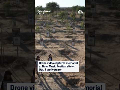 Drone video captures memorial at Nova Music Festival site on Oct. 7 anniversary