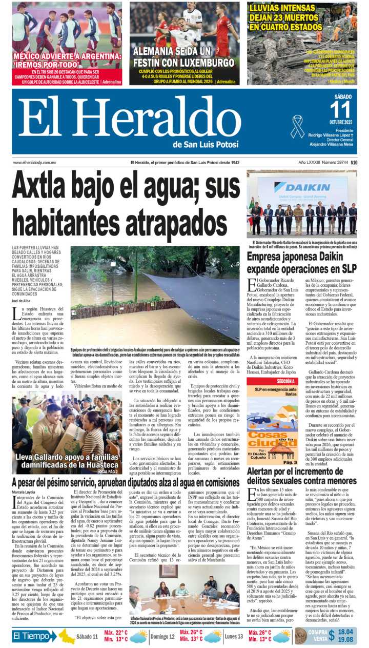Edición impresa 11 de octubre de 2025