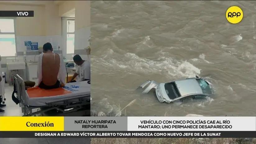 Vehículo con cinco policías cae al río Mantaro: uno permanece desaparecido