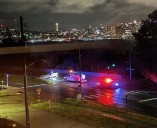 Early-morning flipped-car crash by Admiral Way Viewpoint