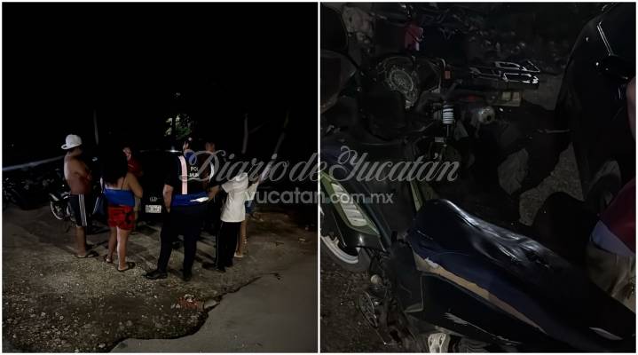 Menor en motocicleta choca contra auto estacionado en calles de Motul