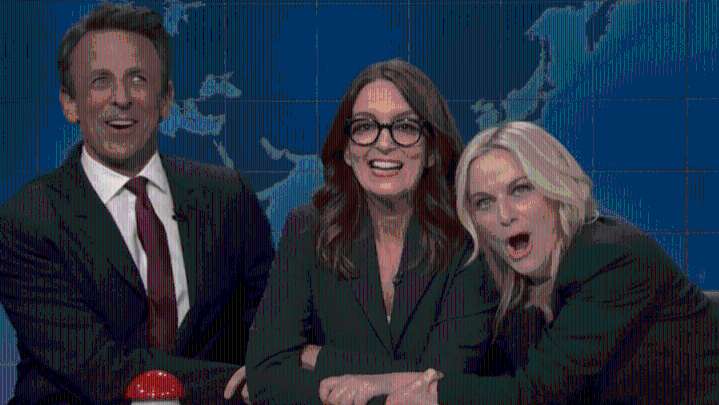 Seth Meyers, Tina Fey and Amy Poehler Crash 'SNL' Weekend Update