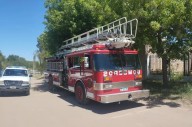 Incendio en el patio de una vivienda en la calle Blanco Encalada