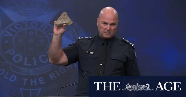 Victoria Police slam protesters after two police officers hospitalised in Melbourne.