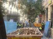 Caos en el centro de Madrid por el derrumbe parcial de un edificio en obras