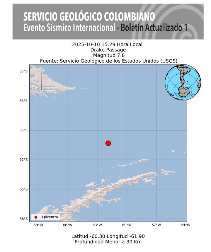 Fuerte terremoto de magnitud 7,8 sacude el sur de Suramérica y genera alerta por posible tsunami
