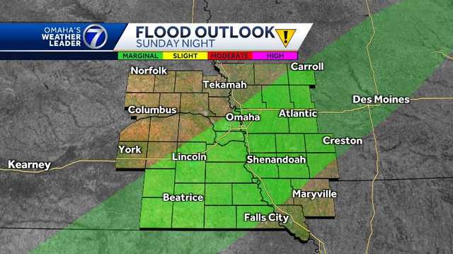 Omaha weather: Heavy rain, strong storms possible Sunday evening, night