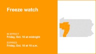 Freeze watch for part of Pennsylvania for Friday – temperatures falling to 28