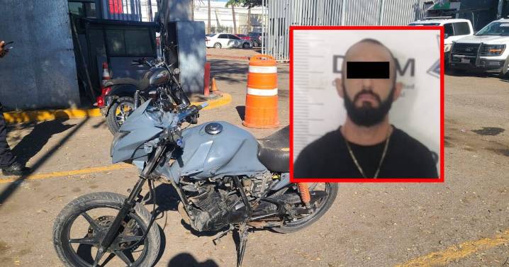 Circulaba en moto robada y tenía orden de aprehensión; es detenido