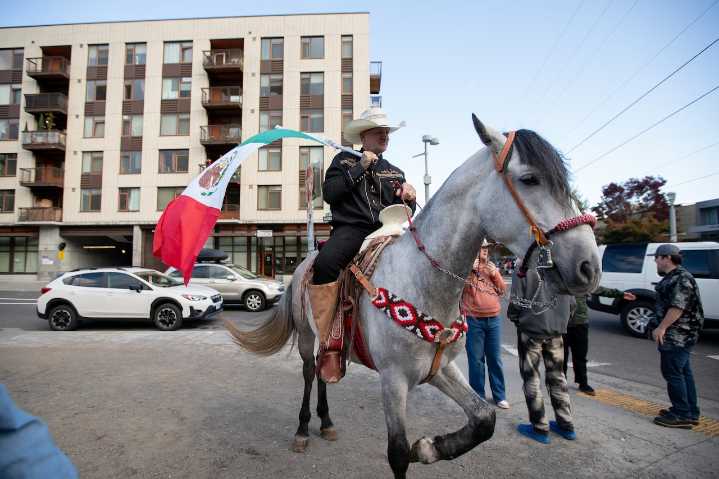 Hombre a caballo se une a la protesta de ICE en Portland; juez establece audiencia de la Guardia Nacional: Ponte al día
