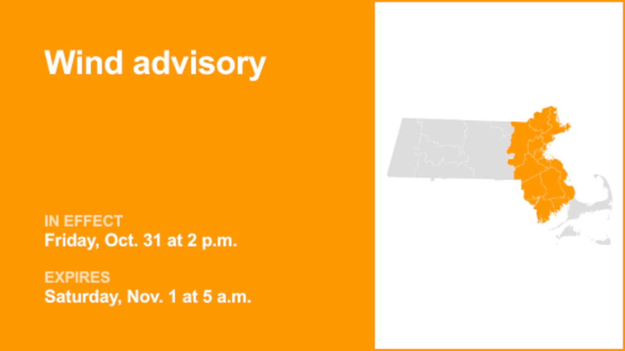 Wind advisory in place for 6 Massachusetts counties until early Saturday morning