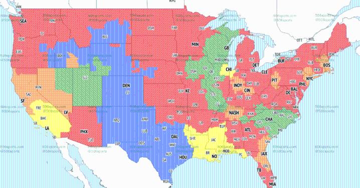 Broncos vs. Texans TV broadcast map for Week 9