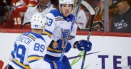 Jake Neighbours scores twice as Blues beat Flames 4