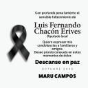 Envía Maru Campos condolencias por fallecimiento de Luis Fernando Chacón