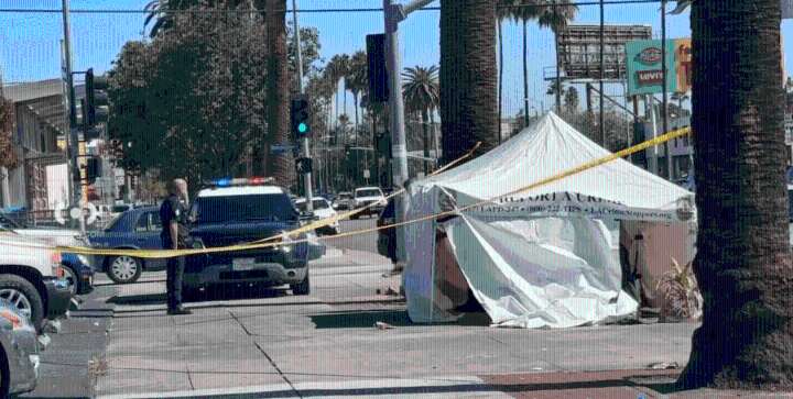 Body found on bench next to busy San Fernando Valley street