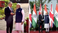 PM Modi Receives UK Prime Minister Keir Starmer At Raj Bhavan In Mumbai; Bilateral Talks Underway