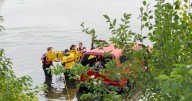 Car drives into Lake Como, driver pulled from water with non