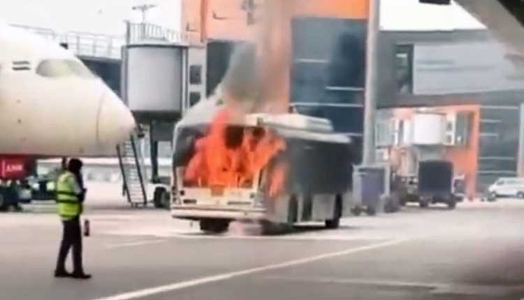 Bus Operated By Air India’s Ground Handler Catches Fire At Delhi Airport; No Injuries Reported