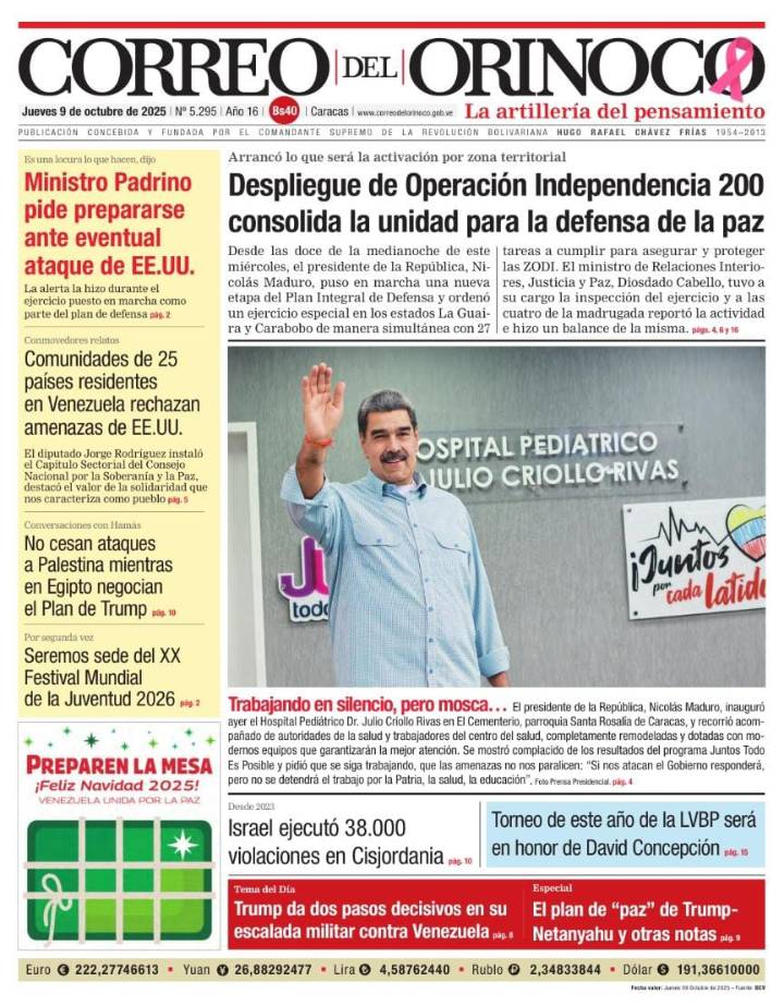 Edición Impresa Correo del Orinoco N° 5.295