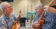 In an unexpected combination, the light, happy sounds of ukuleles fill the quiet Metairie library