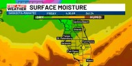 After a low humidity Friday, the moisture briefly returns