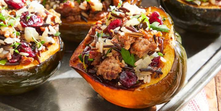 Sausage-Stuffed Acorn Squash is the Weeknight Dinner You've Been Missing