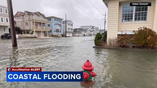 High winds and flooding batter Jersey Shore as coastal storm sweepts through region